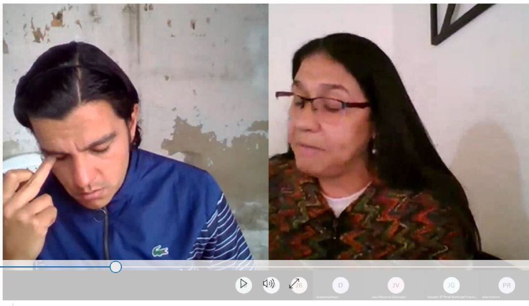 Foto tomada de la audiencia de solicitud de prórroga del principio de oportunidad a John Alexander Colmenares, condenado por el cartel de la salud