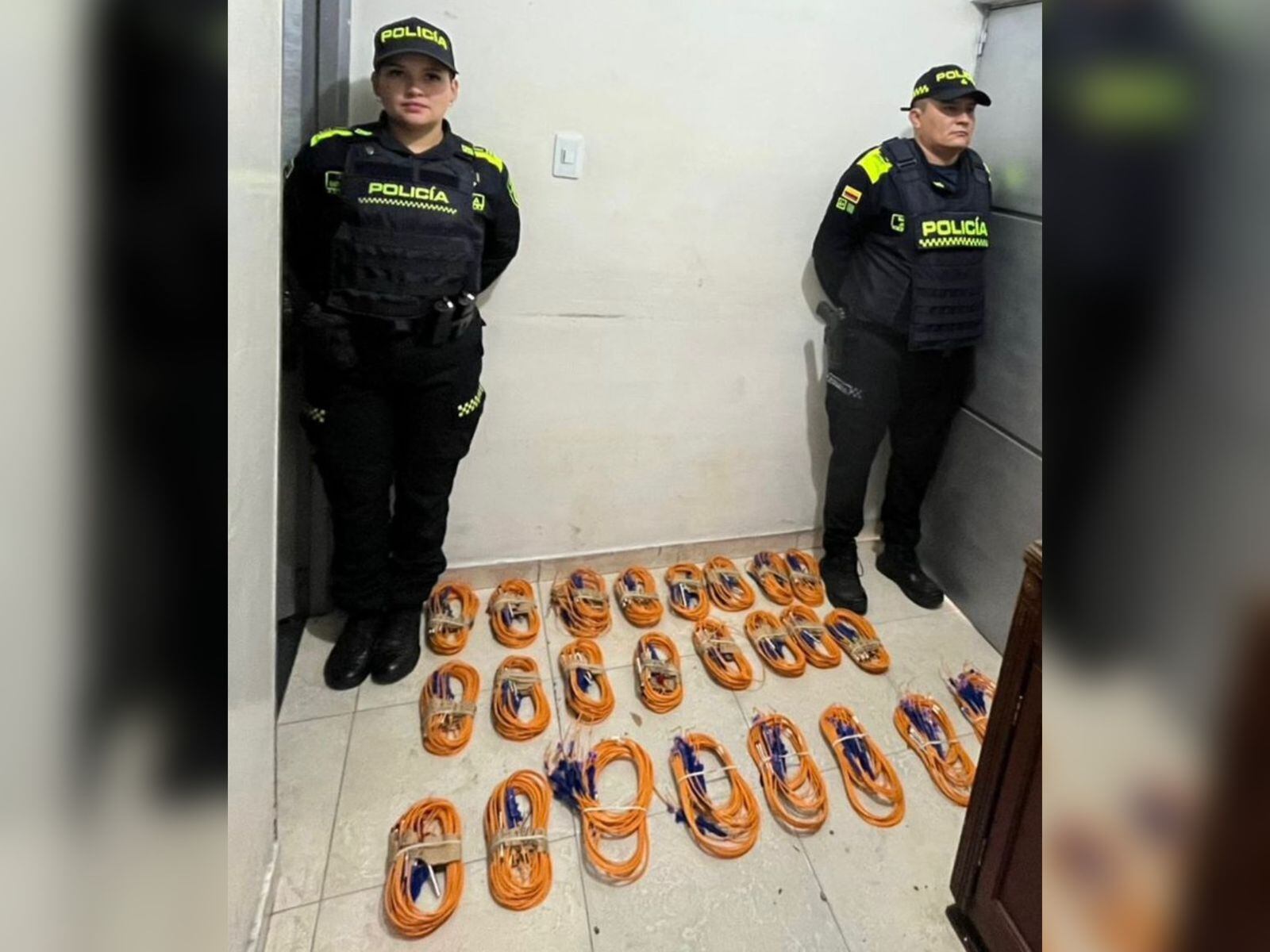 Material incautado para la fabricación de explosivos. / Foto: Policía Nacional.