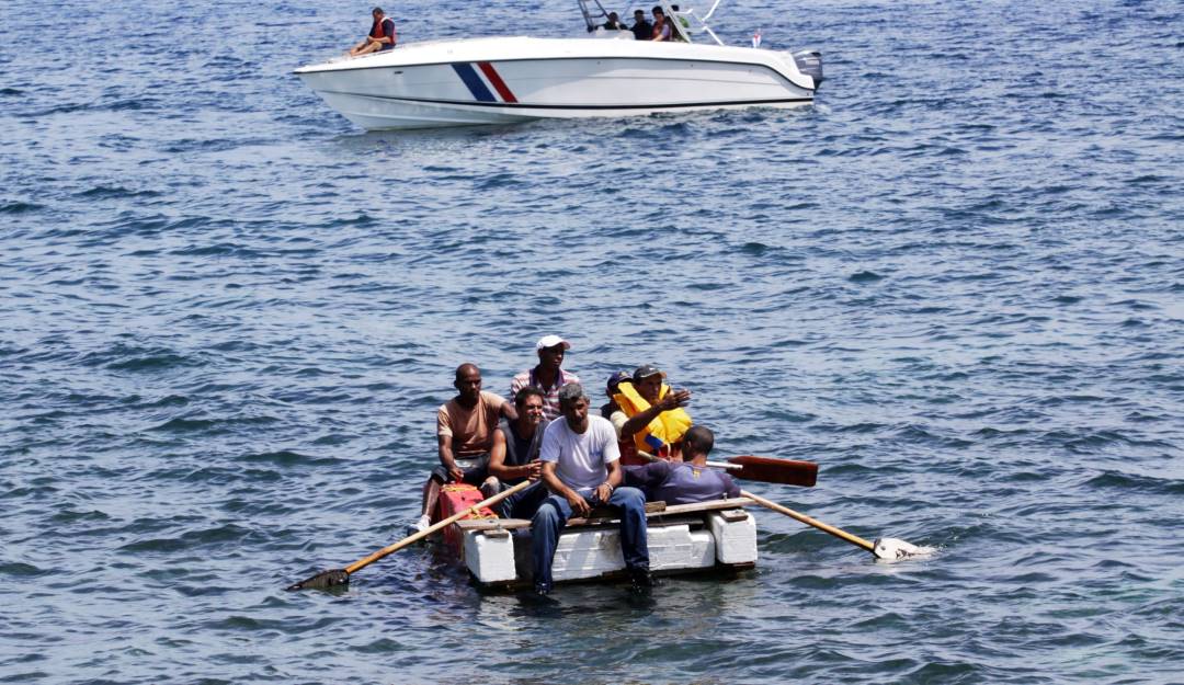 Llegada de cubanos a Estados Unidos en balsas improvisadas.                    Foto: Getty 