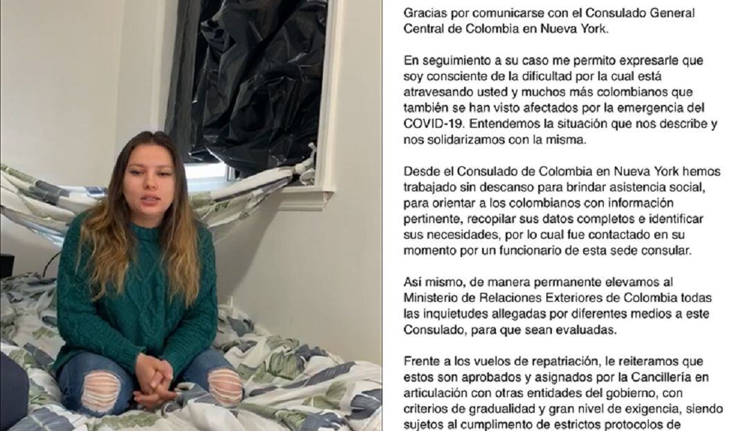 Manizaleña  en Estados Unidos que pide al gobierno colombiano le ayude a volver al país