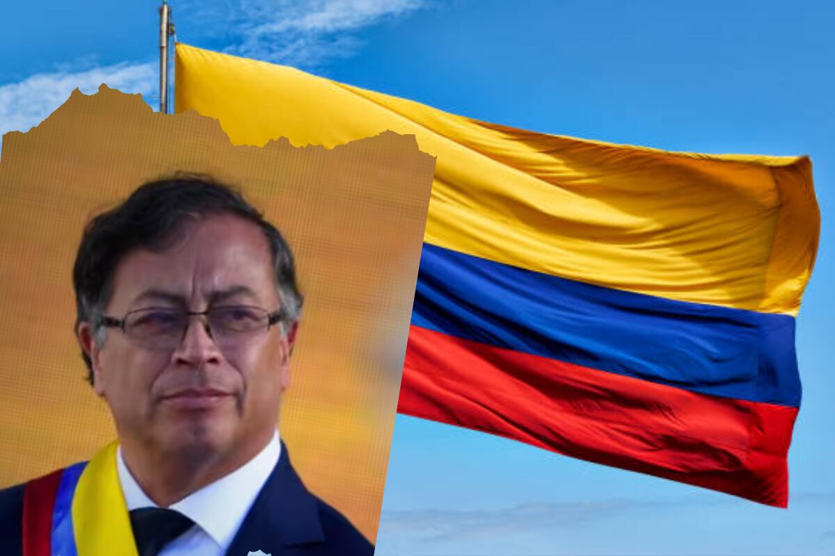 Presidente Gustavo Petro y bandera de Colombia - Cortesía y Getty Images