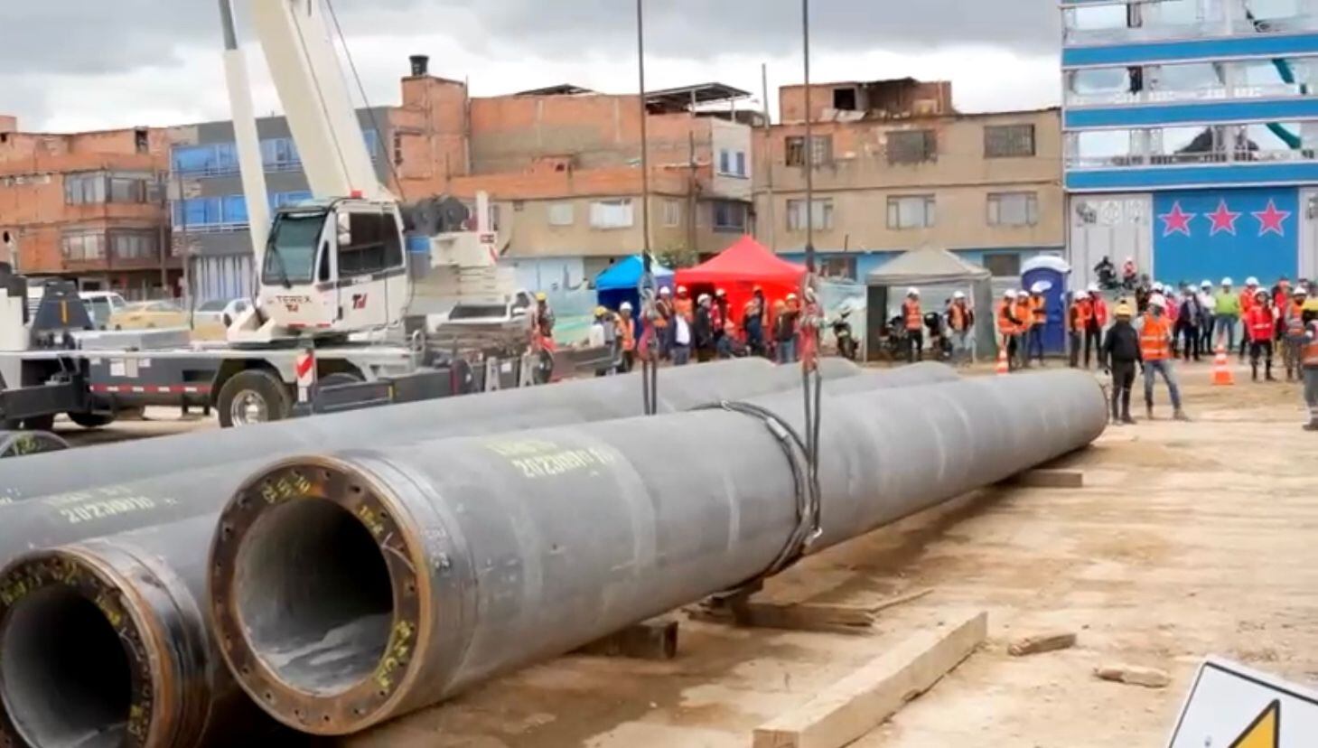 Pilotes para el viaducto de la Primera Línea del Metro