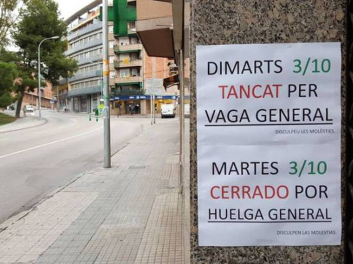 Huelga general de Cataluña por actuación policial durante consulta