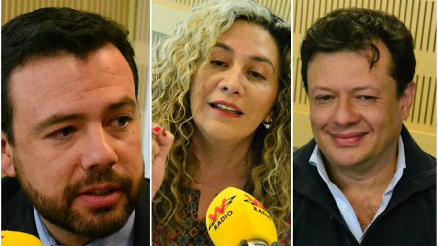 Carlos Fernando Galán y los concejales de Bogotá, Lucía Bastidas y Hollman Morris. Foto: La WCon Vicky Dávila