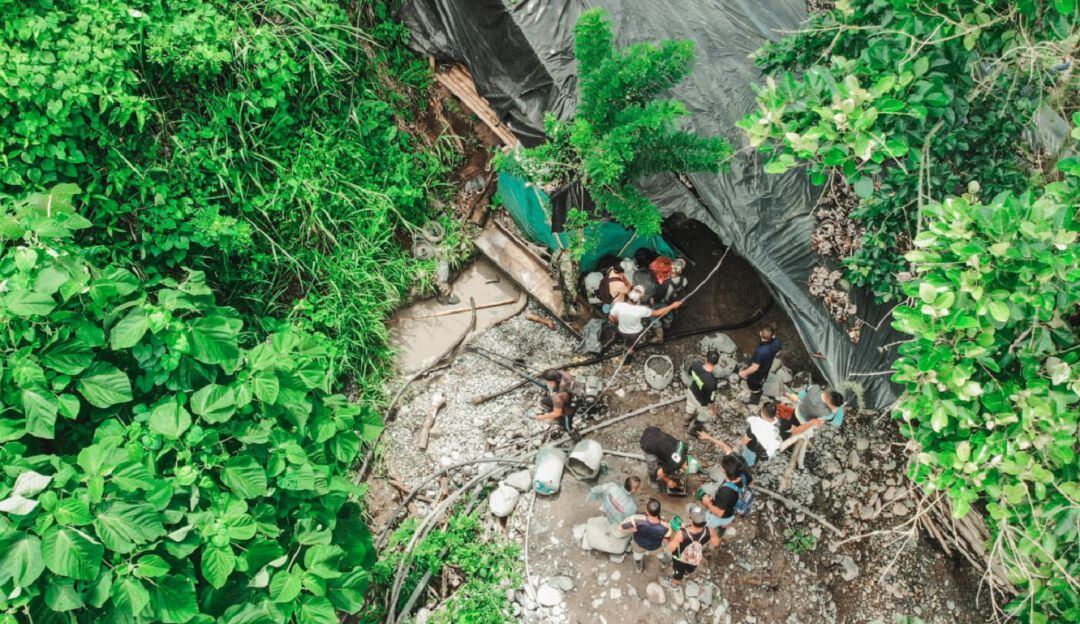 Búsqueda de mineros en la vereda El Bosque de Neira