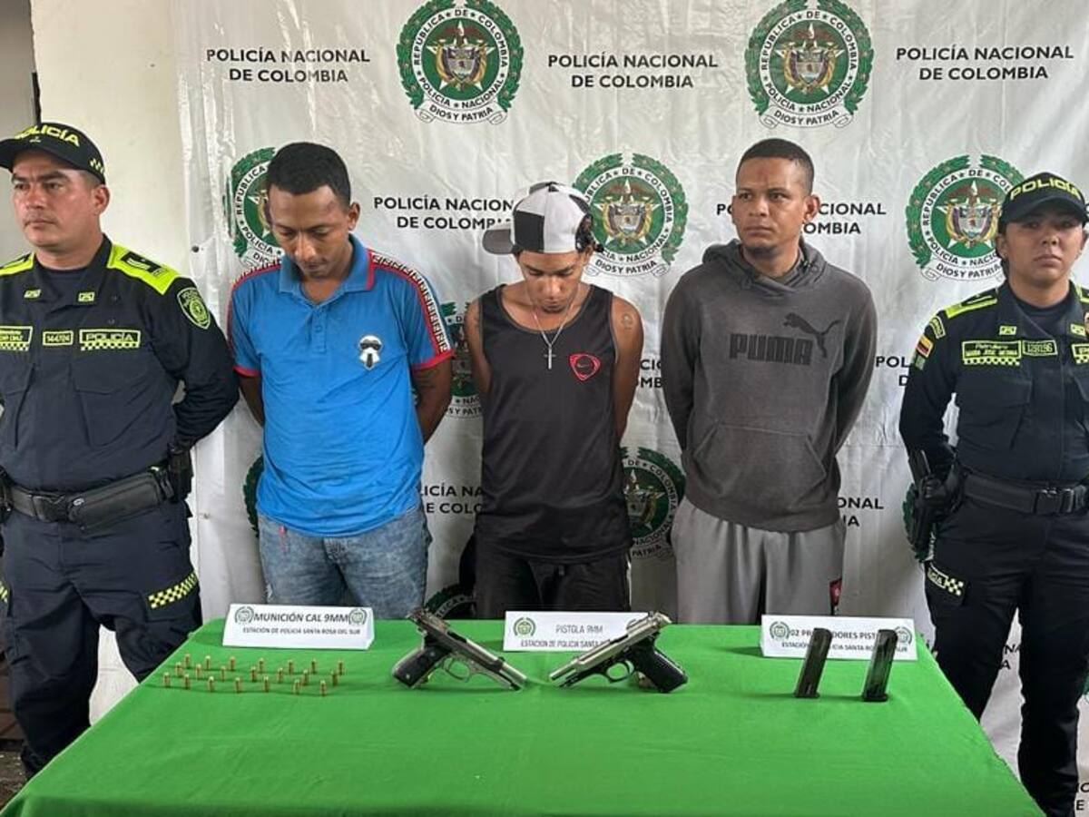 Policía capturó a tres hombres armados en Santa Rosa del Sur, Bolívar