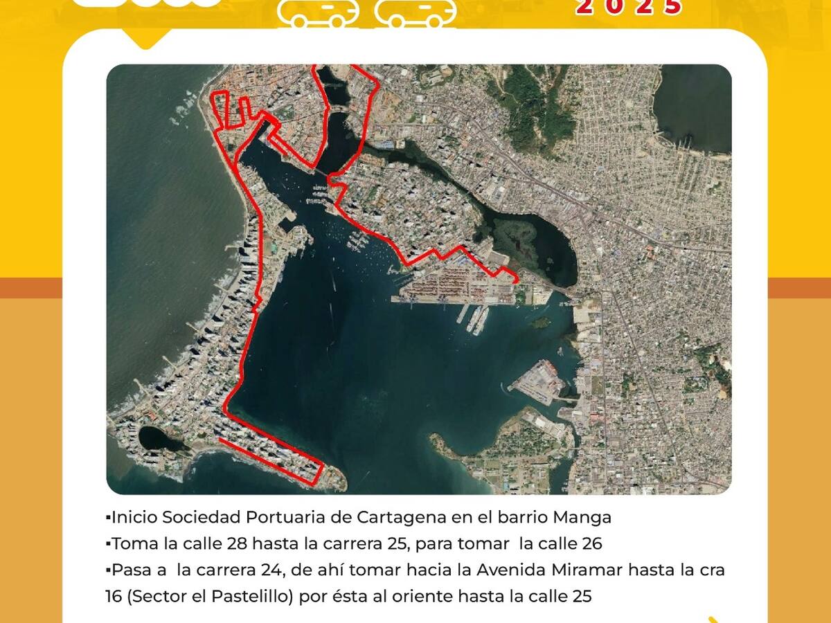 Conozca los desvíos y restricciones viales por la Media Maratón del Mar en Cartagena