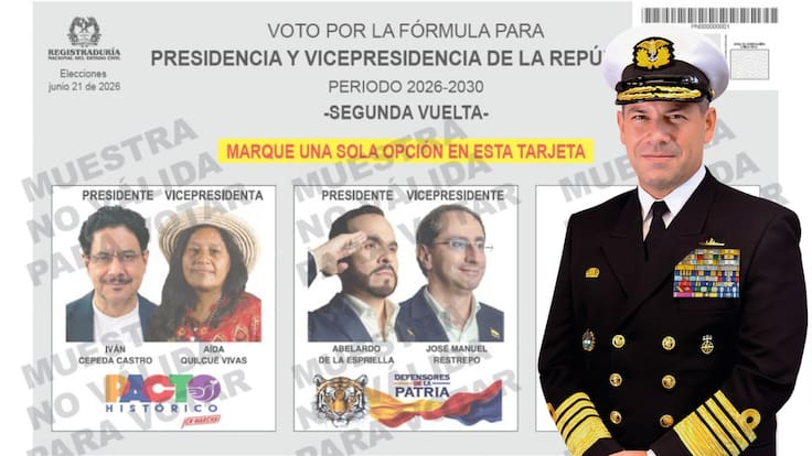 Comandante de la Armada Nacional, el almirante Juan Ricardo Rozo, sobre quema de material electoral