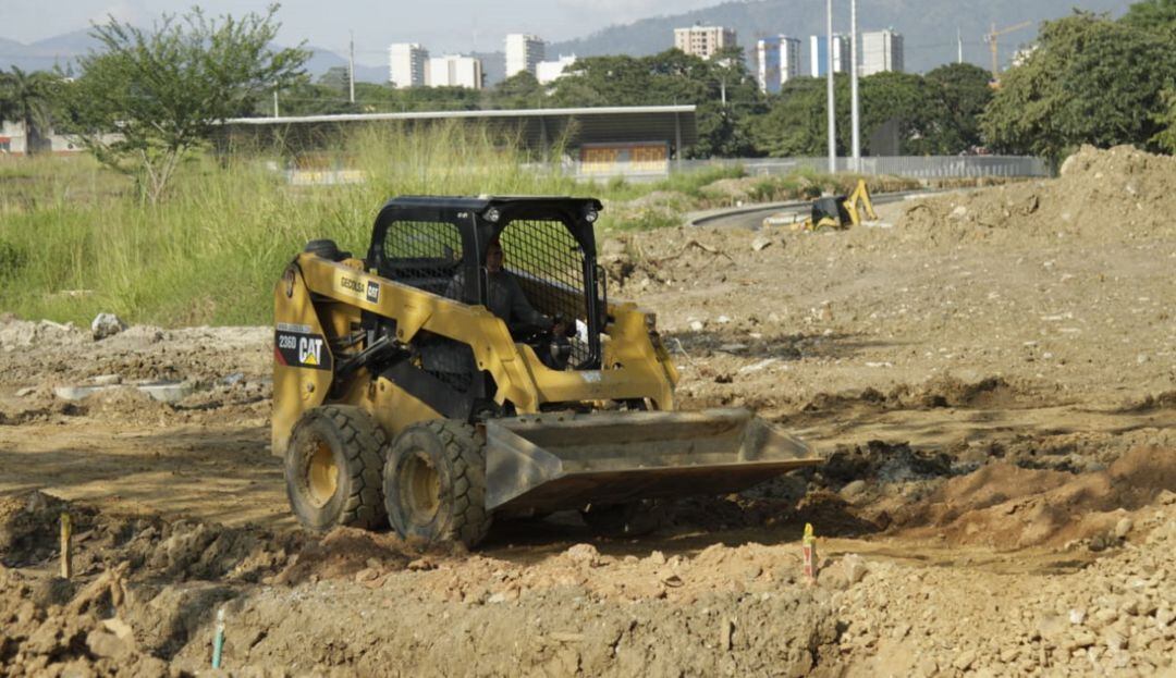 Obras en el parque deportivo.