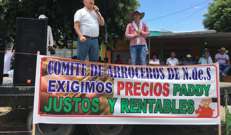 Tres protestan completan los arroceros en el 2017.