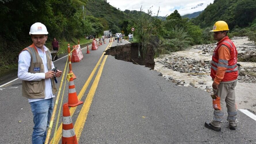 Lluvias causan cierre total en la vía Cúcuta- Bucaramanga . Foto: @UVRioPamplonita