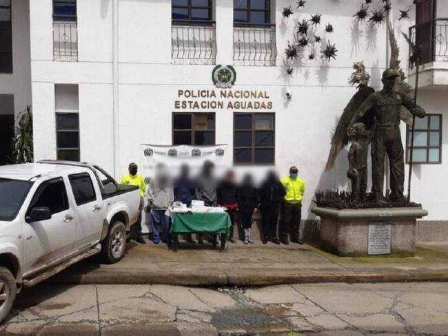 Capturan a banda delincuencial Los Mesa en Aguadas. Crédito: Policía Nacional