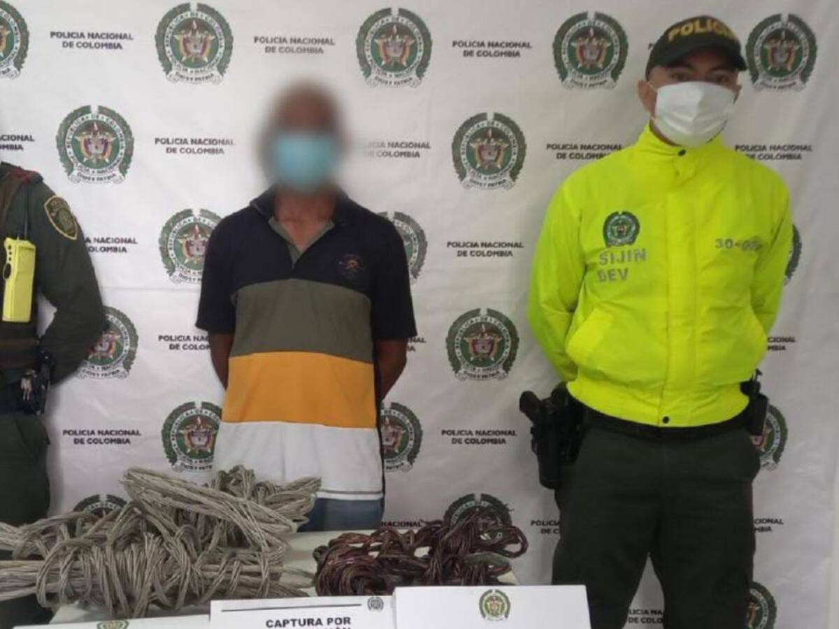 Capturaron a presunto comprador de cables hurtados a Afinia en Arjona