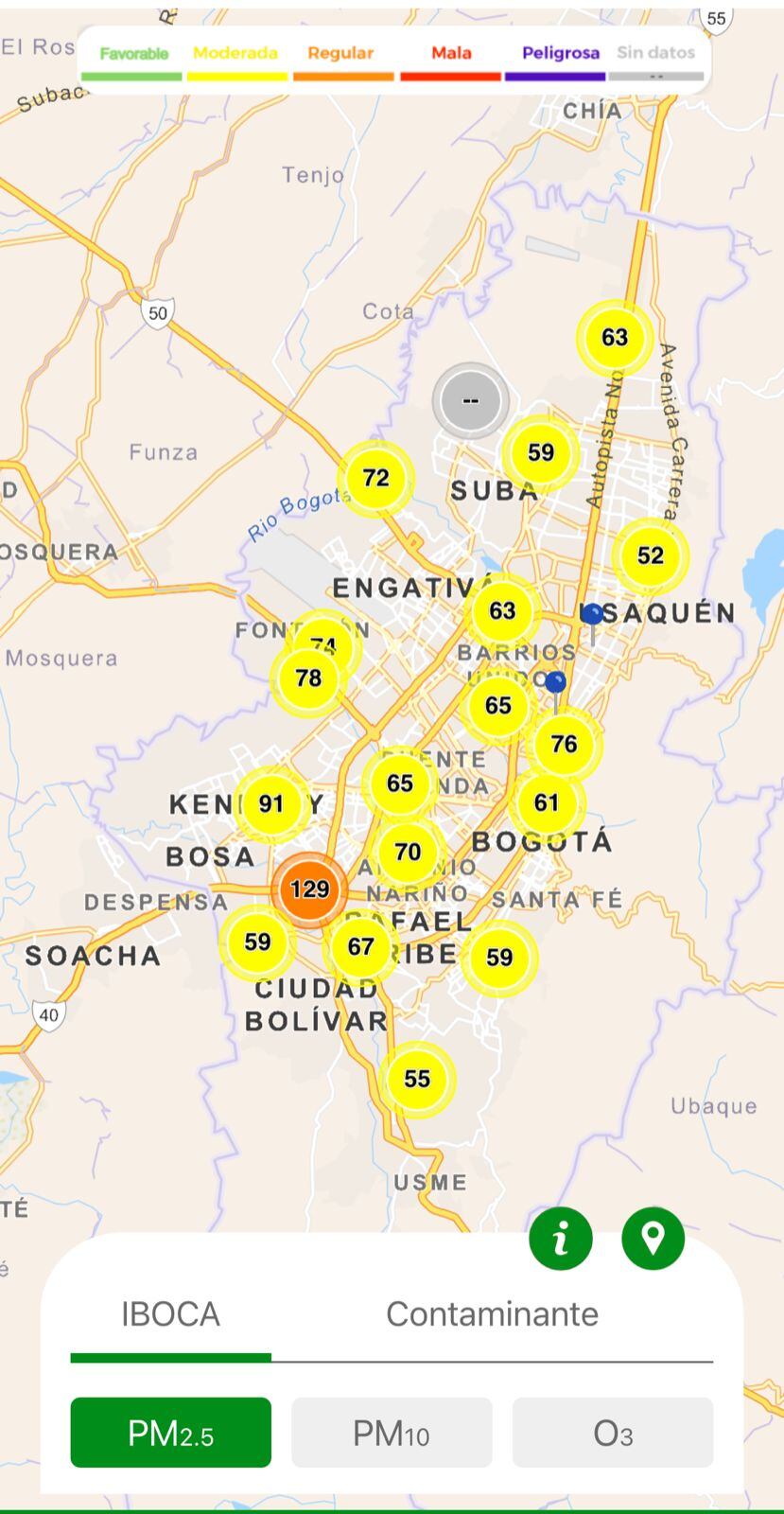 Calidad del aire en Bogotá / Secretaría de Ambiente
