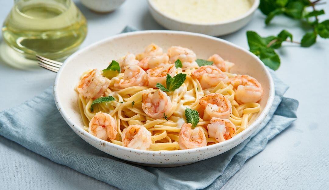 Pasta con camarones