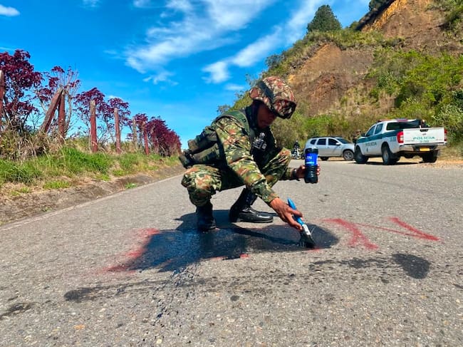 Seguridad en la vía Sonsón- La Unión- foto Ejército Nacional