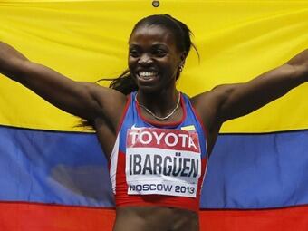 Caterine Ibargüen, ganadora de oro en el Mundial de Atletismo en Moscú. Foto: EFE