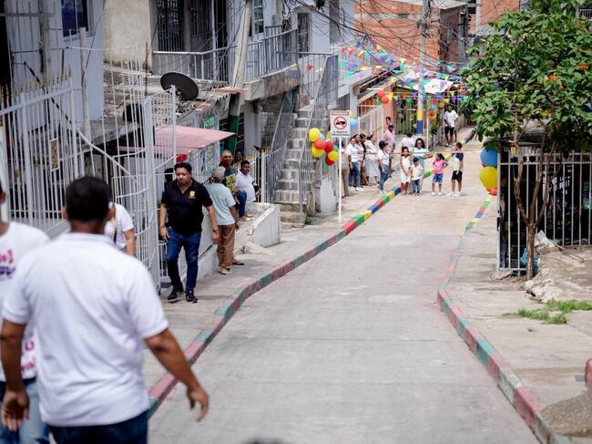 Calle pavimentada en Zaragocilla. // Gobernación de Bolívar