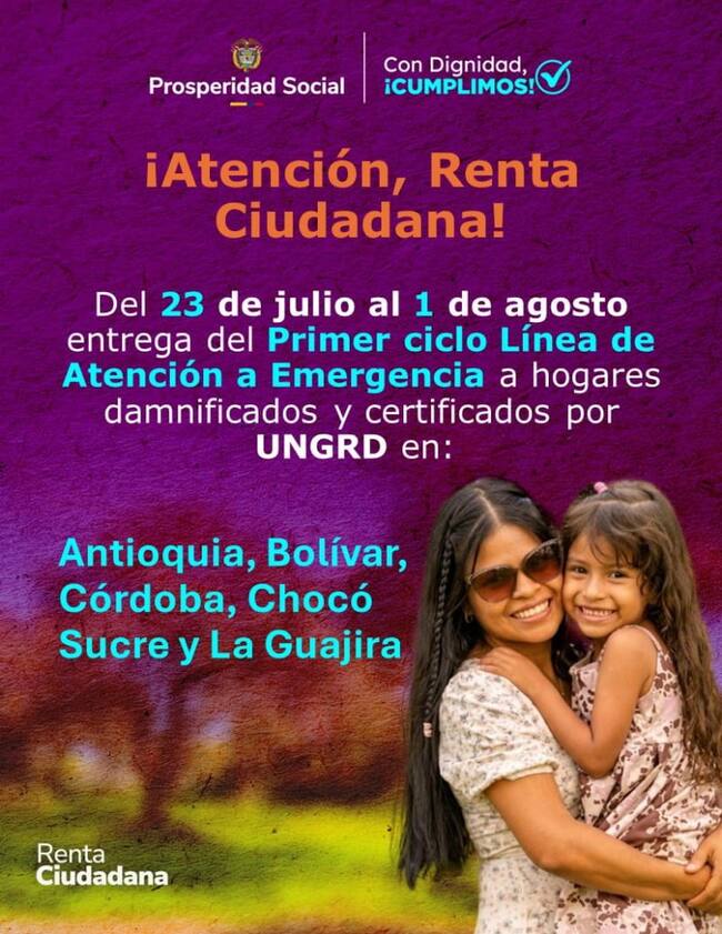 Comenzó nuevo PAGO de $500.000 de Renta Ciudadana: Consulte únicos beneficiarios en UNGRD. DPS