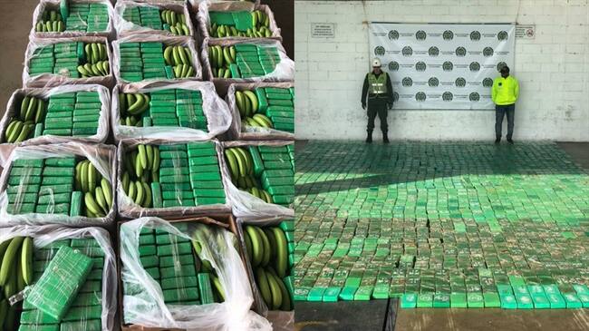 Una empresa exportadora de bananos ha sido usada por los narcotraficantes en tres ocasiones para enviar grandes cargamentos de cocaína hacia Europa. Foto: Policía Nacional