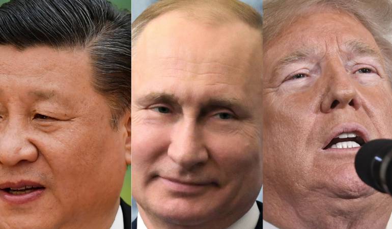 Xi Jingping, Valdimir Putin y Donald Trump