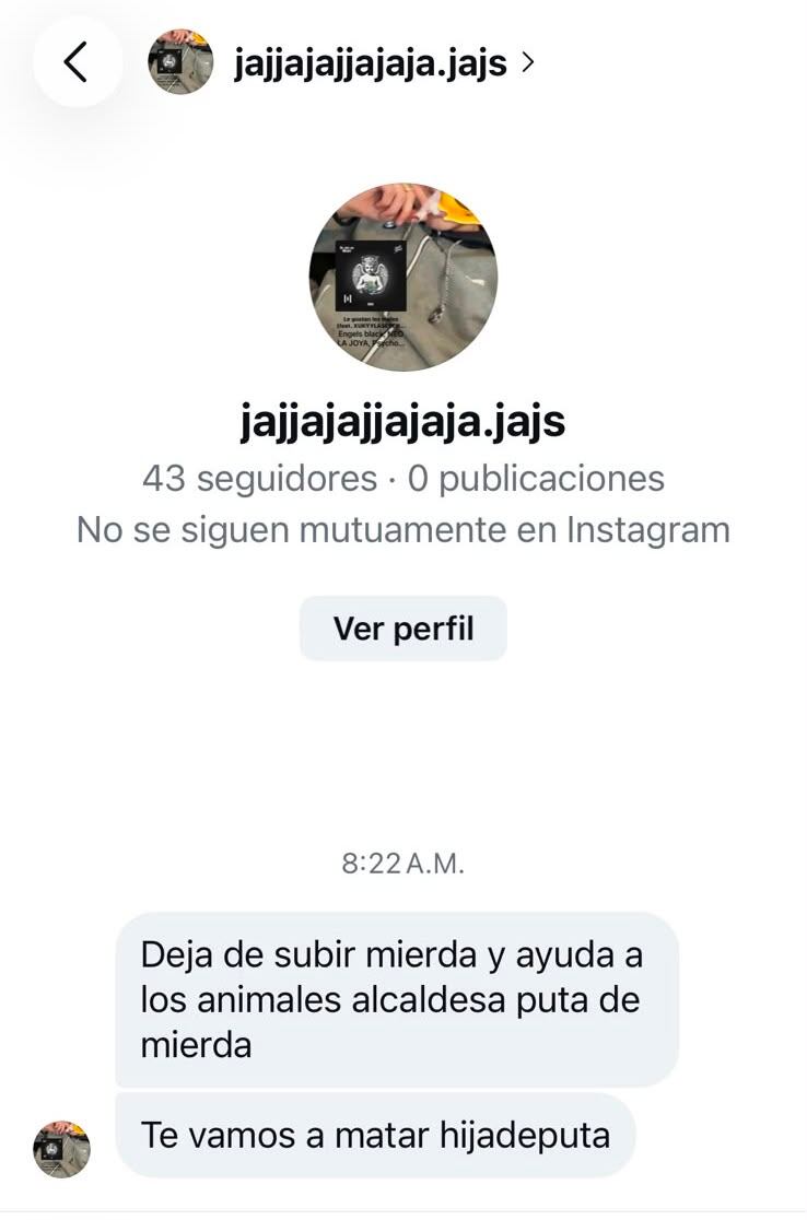 Imágen de la intimidación que denunció la alcaldesa de Bello- foto alcaldía