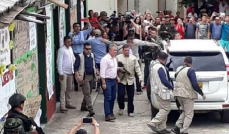Imagen de Iván Duque este domingo en El Carmen.