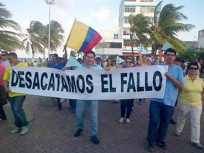 Colombia marchó contra el fallo de La Haya
