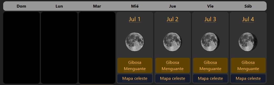 Así se verá la Luna el 1, 2, 3 y 4 de julio | ThoSky Live