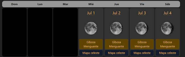 Así se verá la Luna el 1, 2, 3 y 4 de julio | ThoSky Live