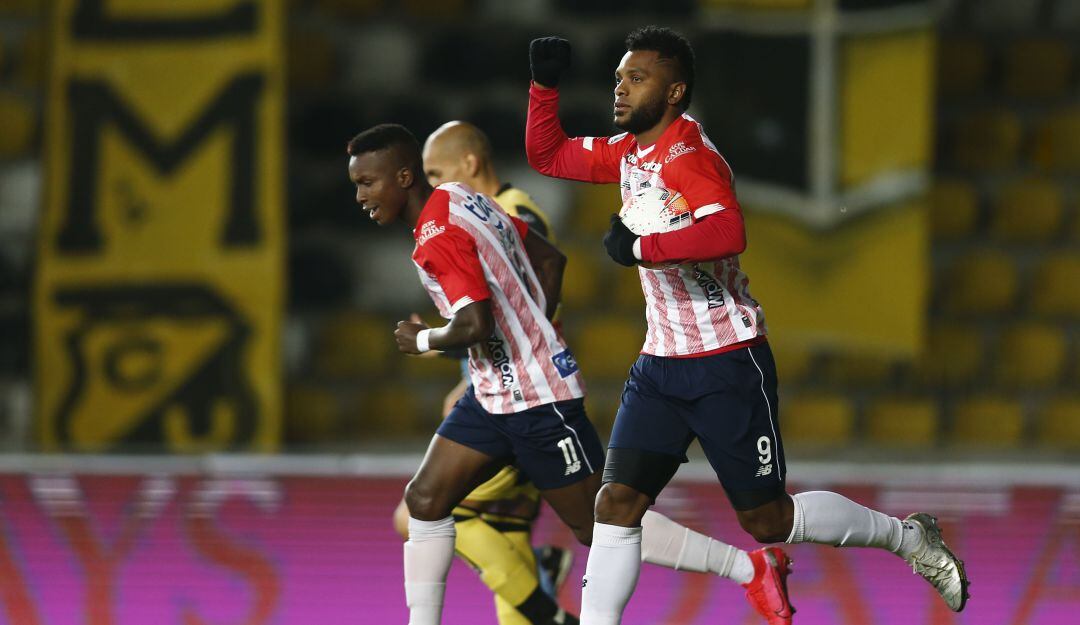 Miguel Borja celebra el gol anotado ante Coquimbo Unido.