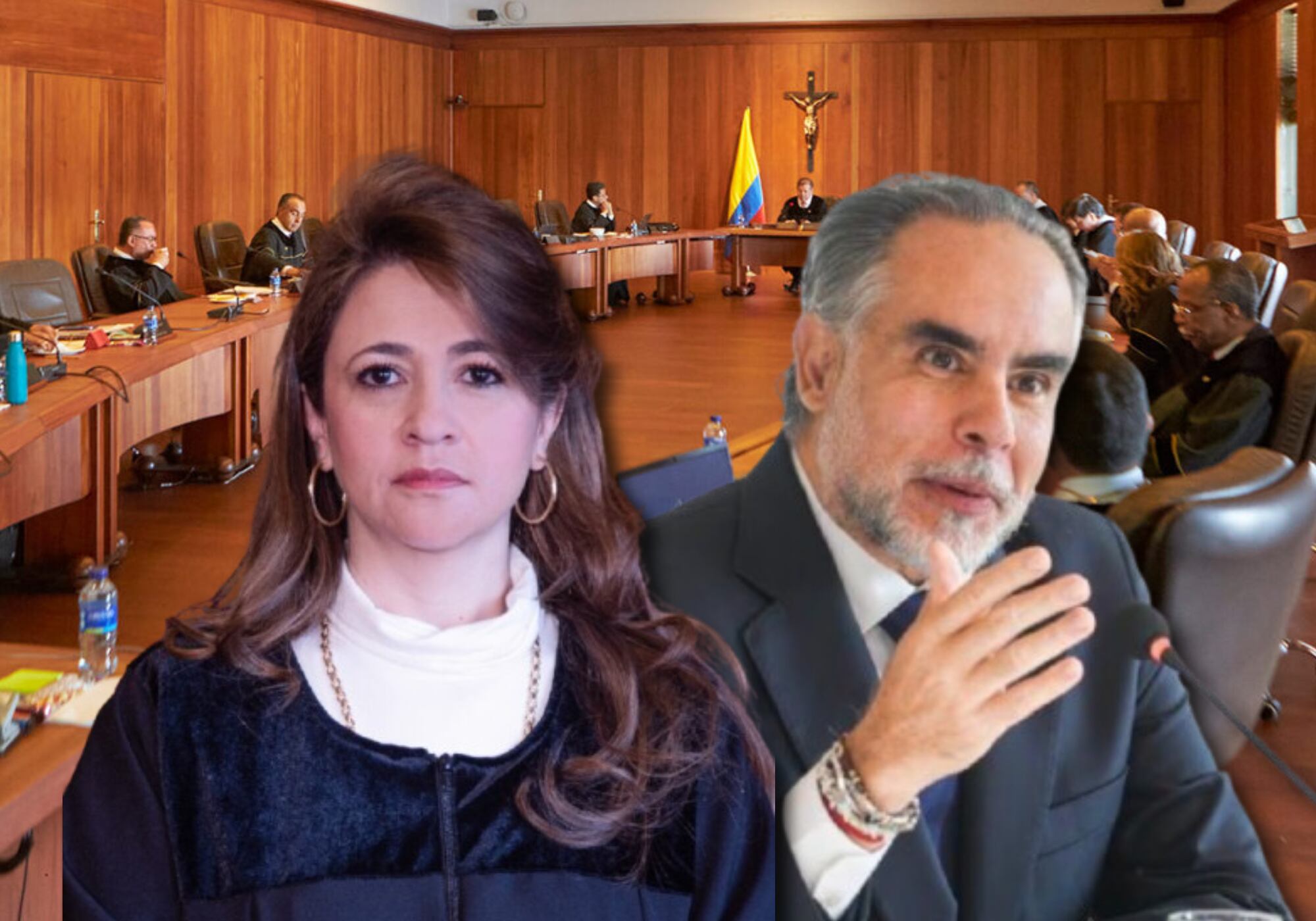 Magistrada Cristina Lombana y ministro Armando Benedetti | Fotos: Corte Suprema y Presidencia