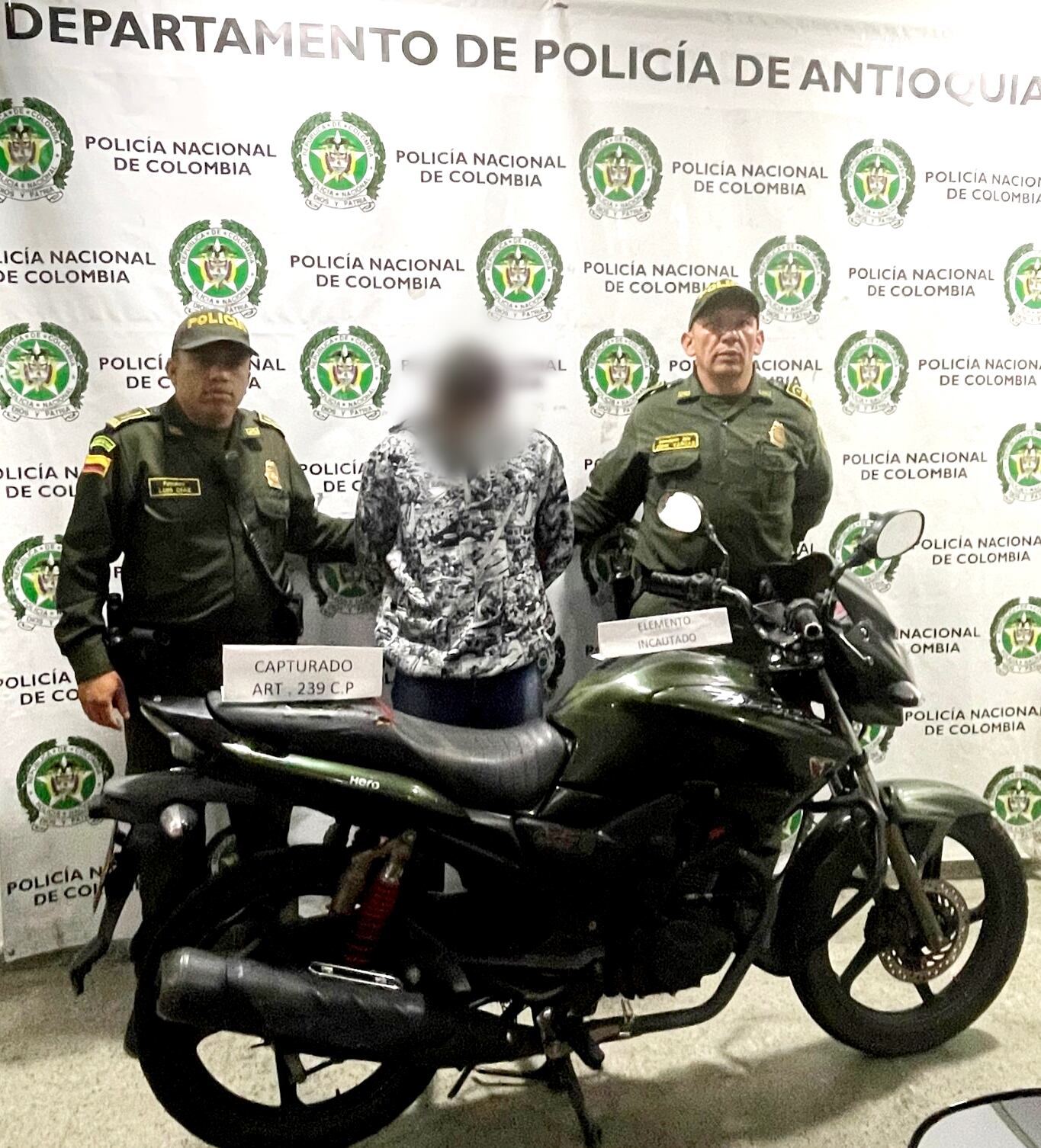 Fletero capturado- foto policía Antioquia