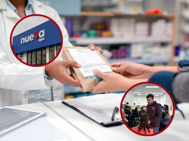 El fallo es gracias a una acción popular de la Personería de Manizales ante la problemática en la entrega de medicinas pendientes a usuarios de Nueva EPS en la ciudad. Fotos: entrega de medicamentos (archivo), Nueva EPS (archivo) y Personero de Manizales visitando un dispensario (suministrada).