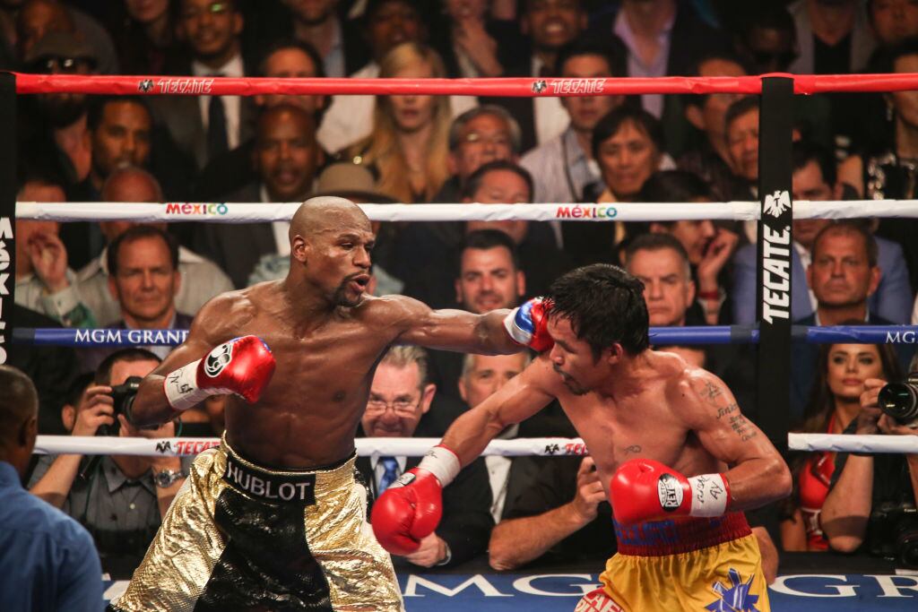 Manny Pacquiao vs. Floyd Mayweather en 2015. Foto: Getty Images.