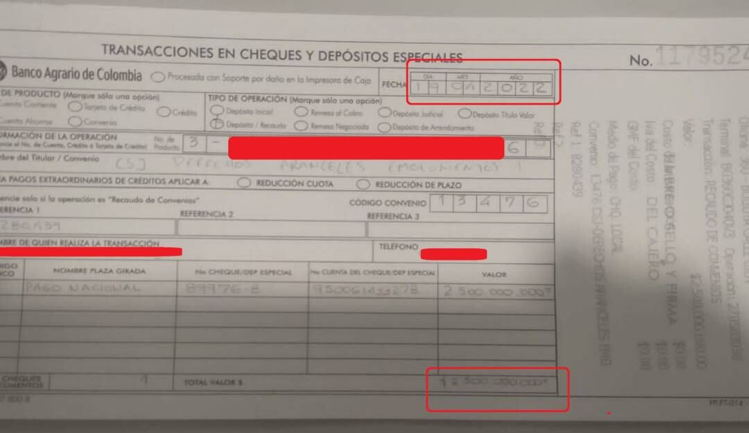 Las consignaciones de Mattos a la Rama Judicial 