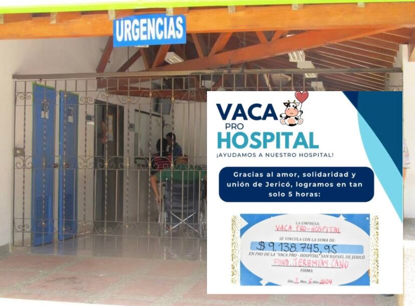 En cinco horas, la 'vaca' por el hospital San Rafael de Jericó, Antioquia, recaudó $9.138.745. Foto: cortesía.