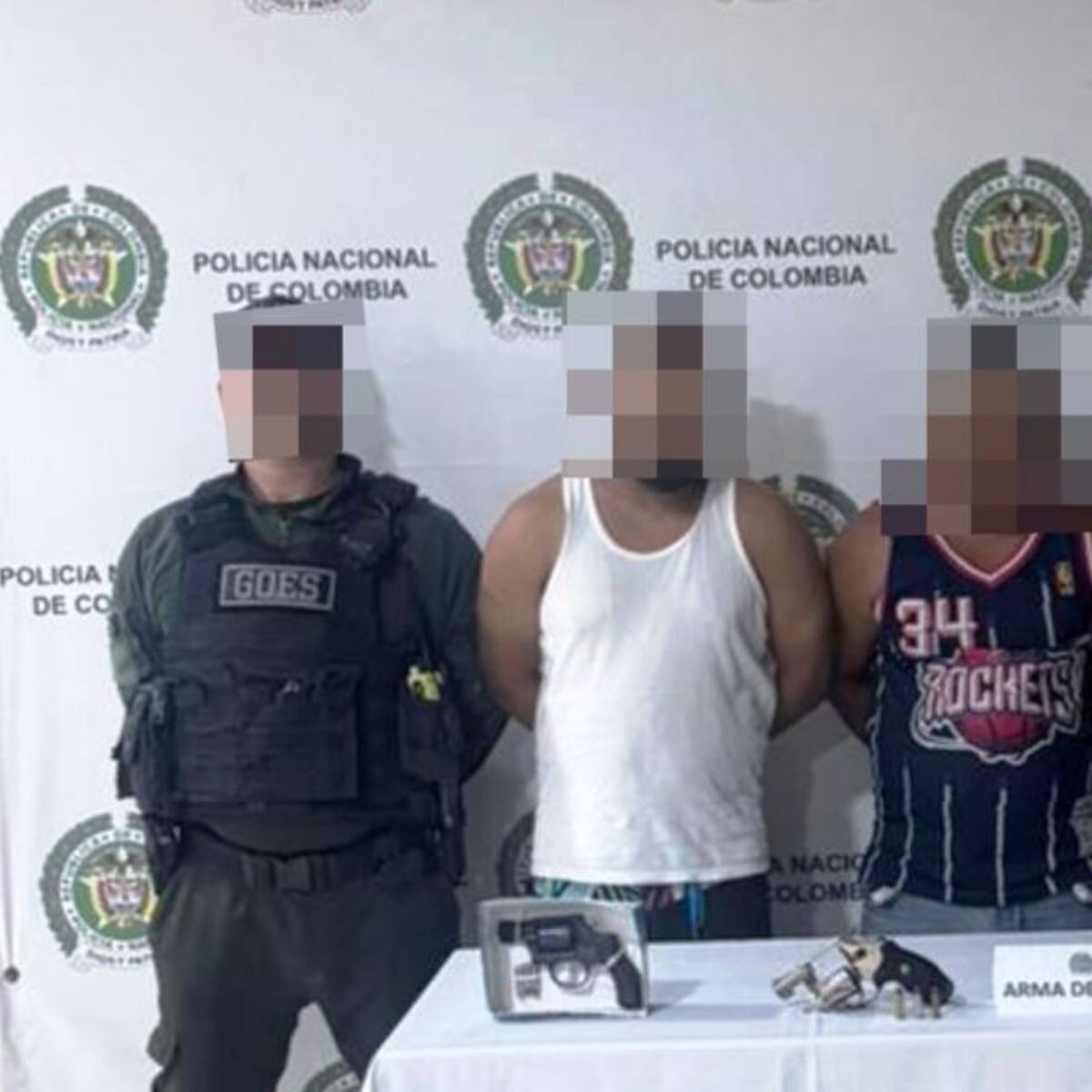 Fueron capturados “Juancho” y “Kike” con dos revolver calibre 38 mm