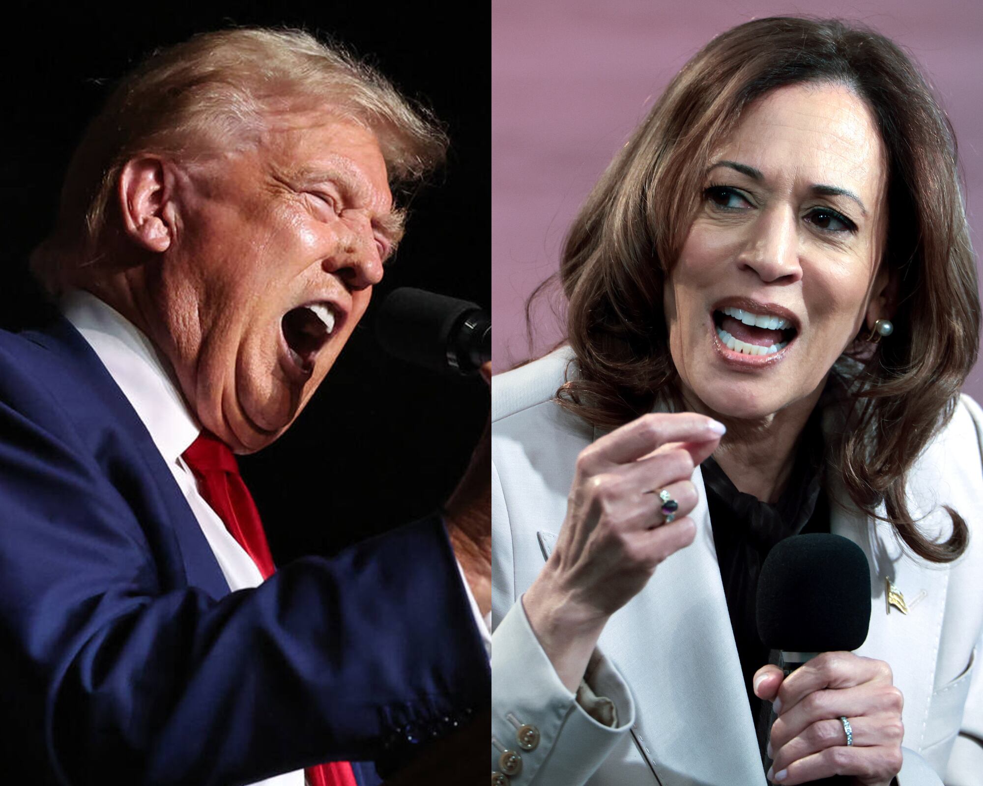 El republicano sugiere que Kamala Harris está alcoholizada o consumiendo drogas, mientras que la demócrata teme que el magnate se proclame ganador de las elecciones antes de que se termine el conteo de votos.
(Foto: Caracol Radio / Getty )