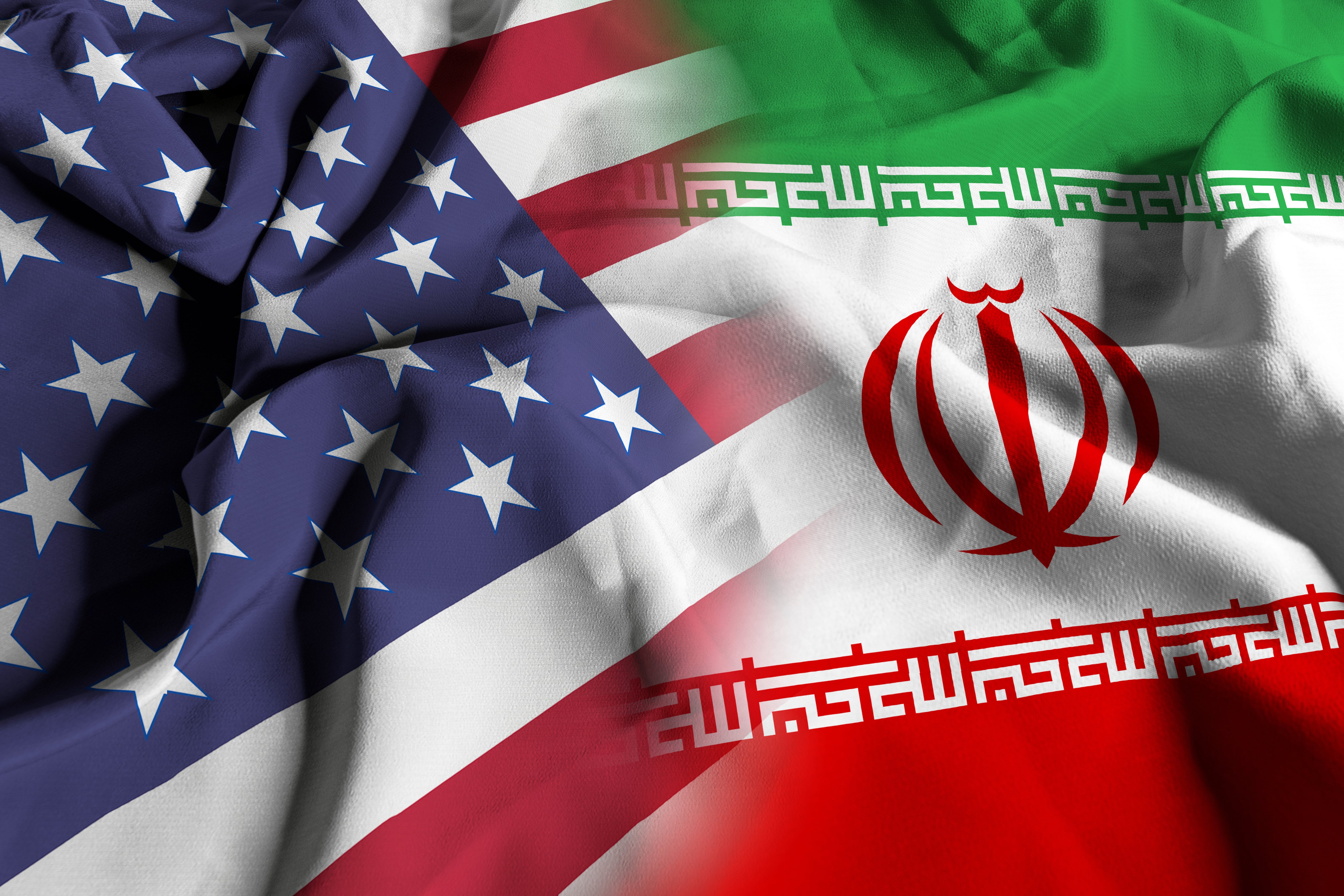 Flags of the USA and Iran. imagen tomada de Geetty Imagenes (Crédtito: Manuel Augusto Moreno)