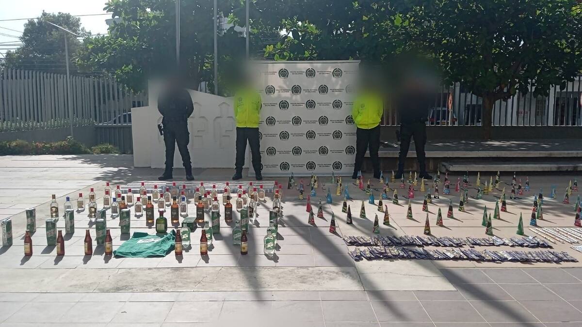 Policía metropolitana incautó licor y pólvora ilegal en Cartagena