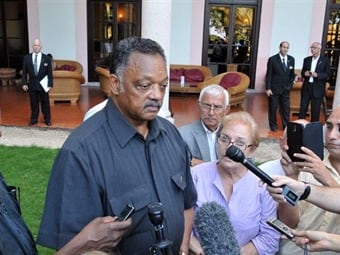 Reverendo Jesse Jackson durante su visita a La Habana. Foto: EFE