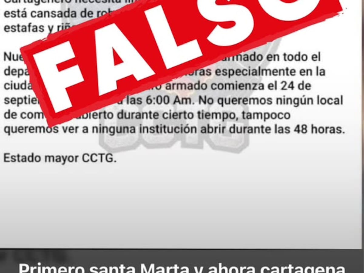 Desmienten panfleto que anuncia supuesto paro armado en Cartagena