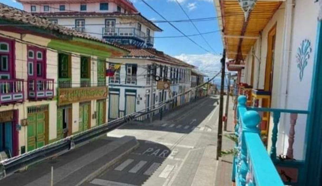 La calle del tiempo detenido en el municipio de Filandia, Quindío