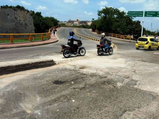 Cierran ingreso al Centro Histórico de Cartagena por el Puente Heredia