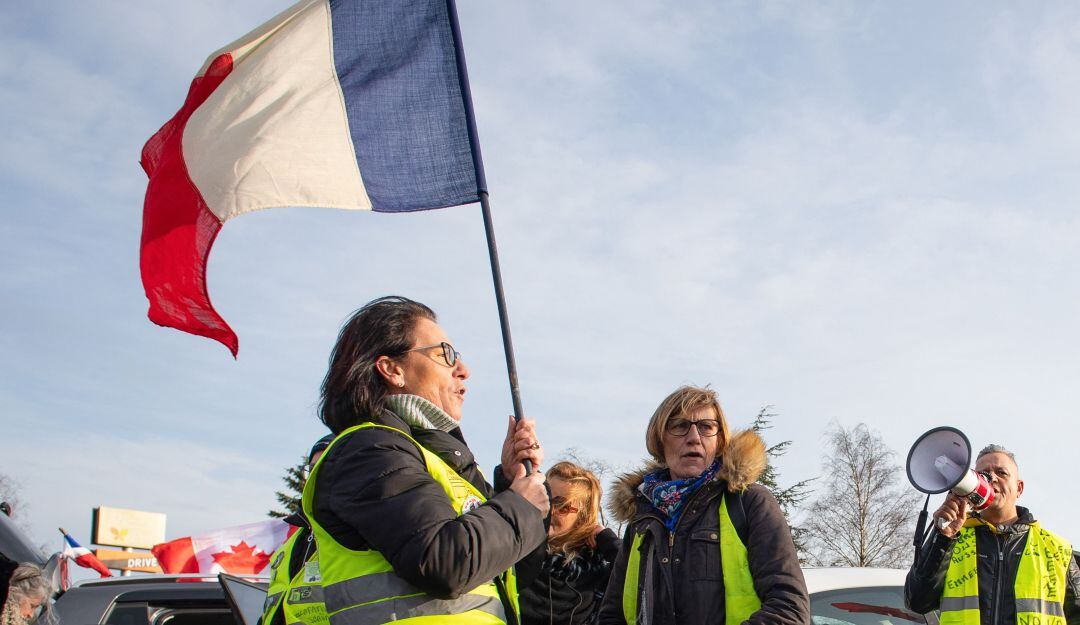 Manifestantes en París