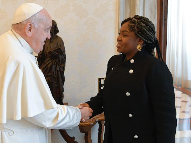 Encuentro entre el papa Francisco y la vicepresidenta Francia Márquez en la Ciudad del Vaticano.
(Foto: cortesía Vicepresidencia)