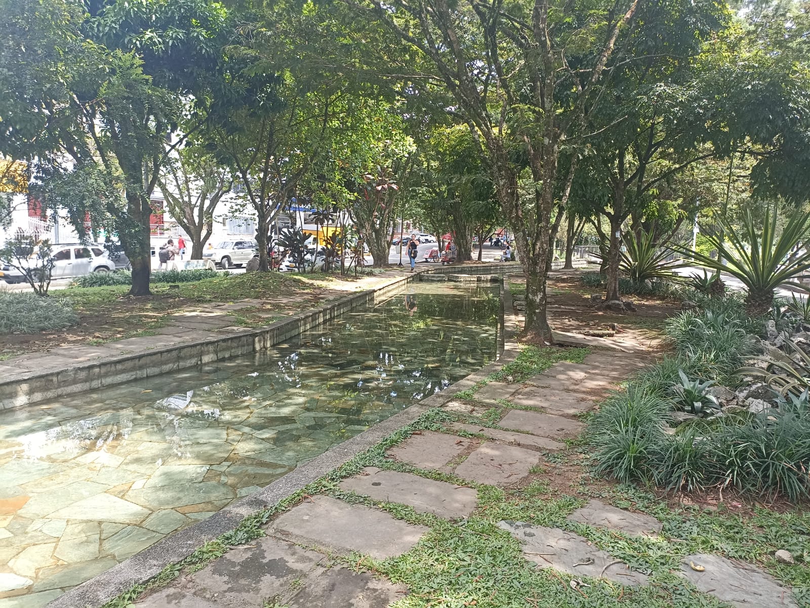 Fuente de agua del parque de Los Fundadores de Armenia. Foto: Adrián Trejos