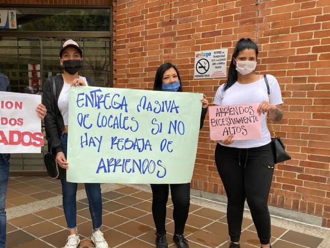 Comerciantes del norte de Bogotá protestaron por altos costos de arriendos
