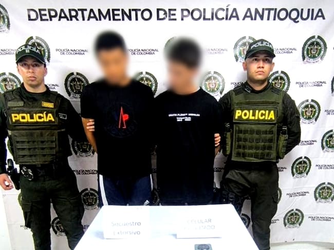 Capturados por el secuestro de un conductor en Valdivia- foto policía Antioquia